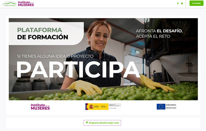 formacion2_mobile Imagen de la web de la plataforma de formación de Desafío Mujer Rural