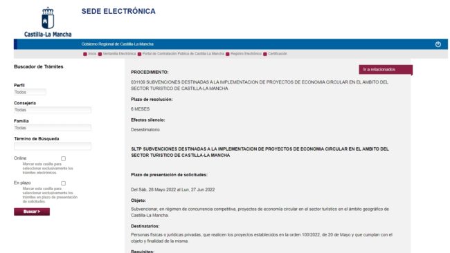 Imagen de la Sede Electrónica de la Junta de Comunidades de Castilla-La Mancha