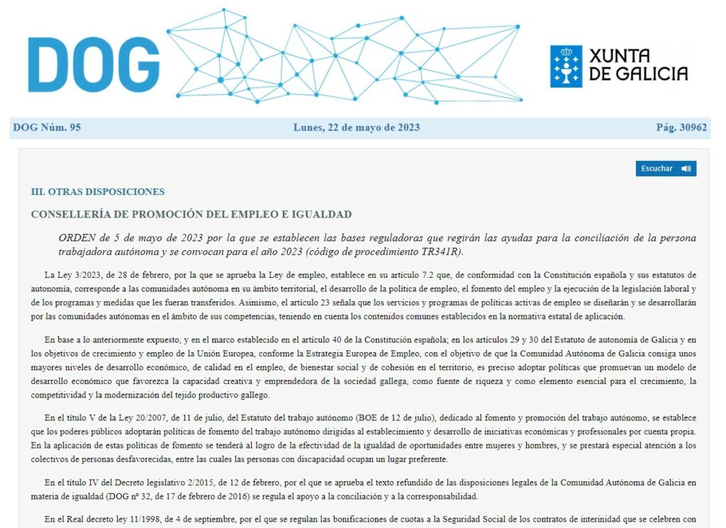 Ayudas Xunta conciliación